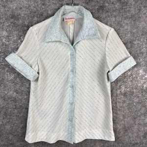 Vintage 70er Jahre Karobeere Hemd Damen 16 Kurzarm Knopfleiste Retro 80s - Bild 1 von 11