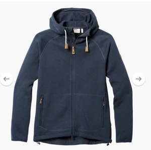 Fjallraven Women's Large Blue (Navy) Ovik Fleece Hoodie Full Zip MSRP $170 NWT - Picture 1 of 7