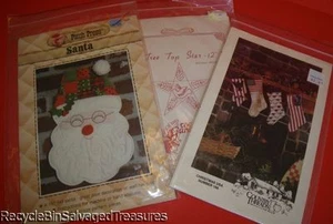 Lote de colchas y apliques de colcha y apliques con bandera de Navidad estrella de Santa - Imagen 1 de 4