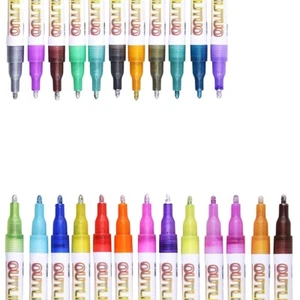 Shimmer Markers, 24 Colors Metallic Outline Glitter Pens Set for Kids and1555 - Picture 1 of 8