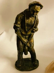 Gussfigur Winzer öffnet Weinflasche, Signiert und Nummeriert, 29cm groß, Zeitgen - Bild 1 von 4