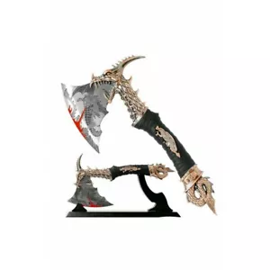 Fantasy Dragon Axe Metal Blade With Wood Stand - Picture 1 of 1