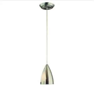 Hampton Bay 1-Light Brushed Steel Hanging Mini Pendant 525150 - Open Box - Picture 1 of 8