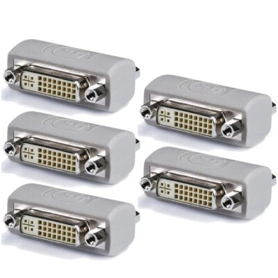 5x DVI Coupler Adapter Female to Female for DVI-A DVI-I DVI-D Monitor Connector - Image 1 of 3