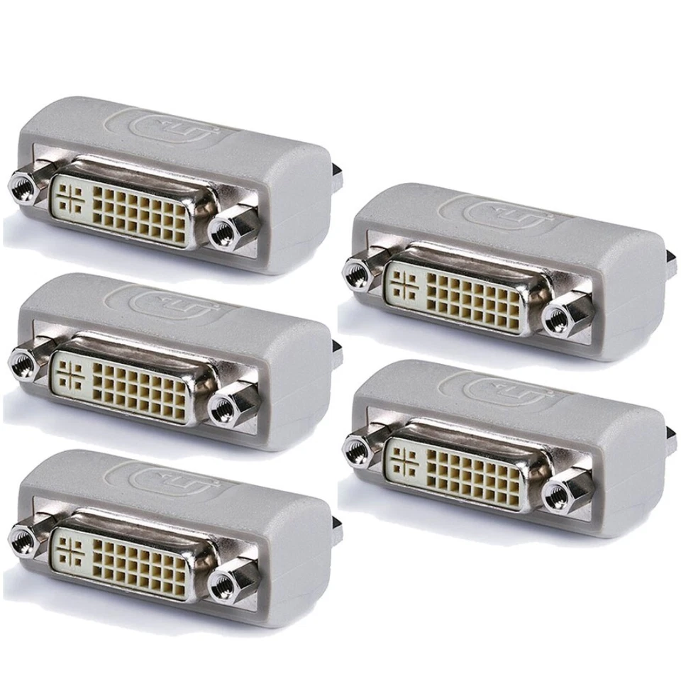 5x DVI Coupler Adapter Female to Female for DVI-A DVI-I DVI-D Monitor Connector - Image 1 of 3