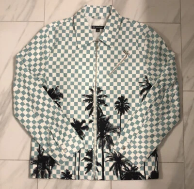 INC International Concepts 男式方格夹克棕榈树蓝色 XL 129.50 美元 — 第 1/4 张图片