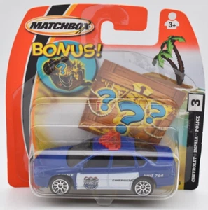 Matchbox Superfast #3 Chevrolet Impala Police blue. MBX 2005. short blister - Picture 1 of 1