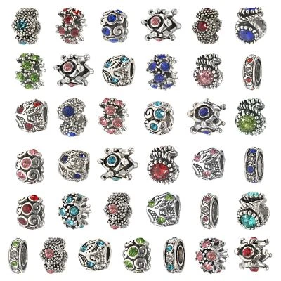30 шт. разных антикварных европейских амулетов со стразами бусины для браслета - Изображение 1 из 4