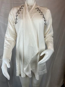 JM Collection Damen Strickjacke Petite XL PXL Eierschalenweiß verziert #64 - Bild 1 von 1