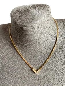 VINTAGE CHRISTIAN DIOR GOLD NECKLACE 17" - Picture 1 of 6