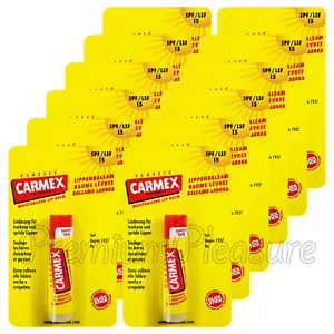 12 x Carmex Classic Click Stick Lippenbalsam LSF15 feuchtigkeitsspendend 4,9 ml/0,16oz USA - Bild 1 von 4