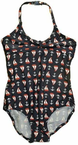 OshKosh B'gosh Girls Navy Blue Printed One-Piece Swim Suit Size 6 $36 - Picture 1 of 2