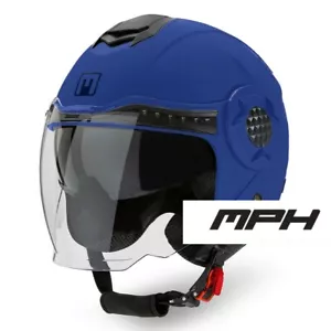 CASCO MPH JET DJ SEMITEGRALE BLU OPACO DOPPIA VISIERA OMOLOGATO MIS. XL - Imagen 1 de 7