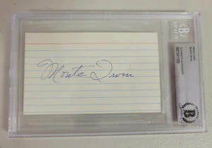Monte Irvin Signed 3x5 Index Card Beckett Encapsulated NY Giants Baseball MLB - Picture 1 of 3
