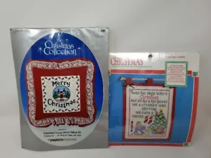 Cuscino natalizio punto croce e kit da appendere a parete natalizio -2 kit NUOVI - Foto 1 di 4