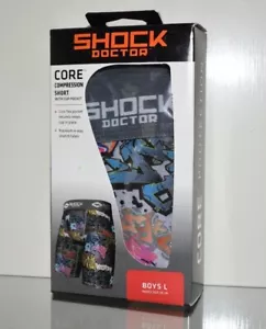Pantalones Cortos de Compresión Shock Doctor Youth Graffiti Core SD30430-50080 Gris Nuevo con Etiquetas - Imagen 1 de 2
