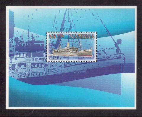 NAMIBIA 1999 SOUVENIR SHEET MINT NH # 932, PASSENGER LINER WINDHUK !! Cover