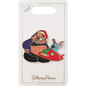 Disney Parks Stitch & Jumba Xmas Holiday Pin Badge 2020 Lilo Disneyland Store - Picture 1 of 5