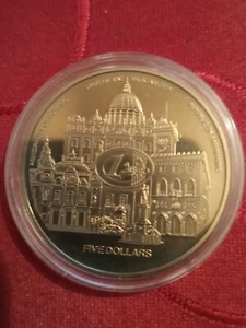 Republik Republic of Liberia - 2003 - 5 Dollar - Vatikanstadt Petersdom silberfa - Bild 1 von 2