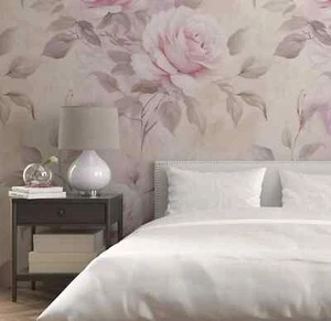 Removable Wallpaper  Pink and Purple Rose Peel & Stick Removable Self Adhesive - Picture 1 of 11