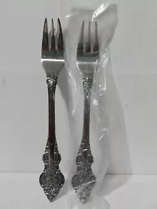 Lote de 2 tenedores de cóctel Oxford Hall SUTHERLAND Japón cubiertos de acero inoxidable 6" *NUEVO* - Imagen 1 de 2