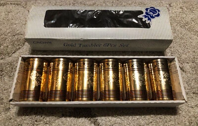Juego de 6 vasos Crown Gold - Nuevo Foto 1 de 3