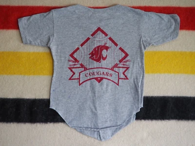 Camisa de béisbol juvenil vintage años 90 WSU Washington State Cougars botón gris EE. UU. M Foto 1 de 4