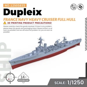 SSMODEL 1/1250 Kit Modelo Militar Francia Marina Crucero Pesado Dupleix Casco Completo - Imagen 1 de 4