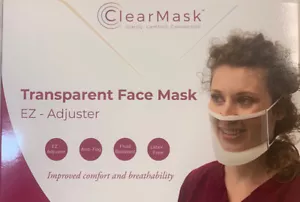Reusable Face Mask Cover With Visible Transparent Clear Window For Lip Reading - Picture 1 of 4