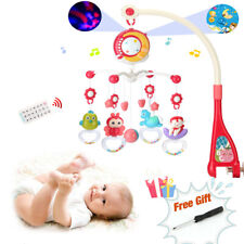 Baby Musical Crib Rattle Toy Kids Bed Hanging Bell Light Projection 108 Songs