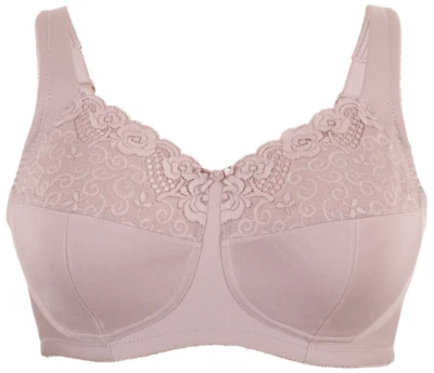 ¡Glam de encaje rosa! Sujetador de Soporte COMFORT LIFTING 42C Inalámbrico CORREAS ACOLCHADAS Taupe NUEVO Foto 1 de 4