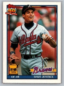 1991 Topps All Star Rookie David Justice #329 - Picture 1 of 2
