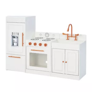 Large Wooden Kitchen Toy Kitchen Rose Gold With Ice Maker TD-12863R by Teamson - Picture 1 of 12