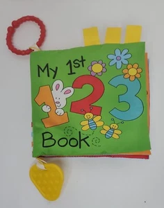 Childrens Book Playtex Baby My First One Two Three Plush Crinkle Teething Book - Bild 1 von 5