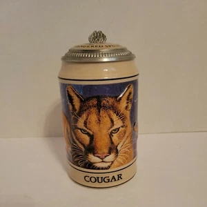 Budweiser National Wildlife Fed. Endangered Species Stein Cougar Brazil, 1994 - Picture 1 of 7