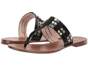 Kate Spade New York Carol Sandal Black Patent Leather Embellished Thong Size 9 - Picture 1 of 7