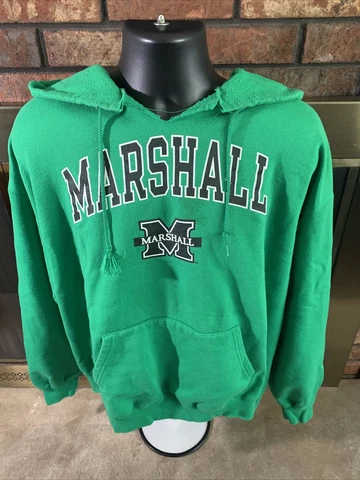 Marshall University NCAA Hooded Sweatshirt Champion Green Hoodie Bisons Mens XXL Cover