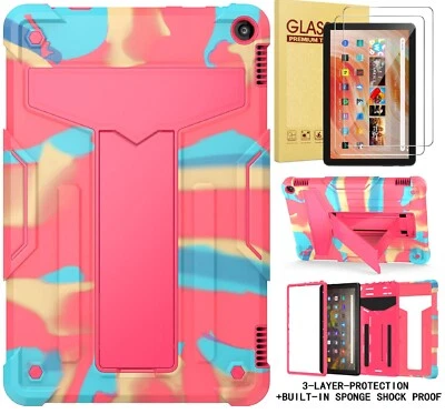 Case For Amazon Fire 7 12th Gen 2022 Tablet Heavy Duty Stand / Screen Protector Foto 1 de 4