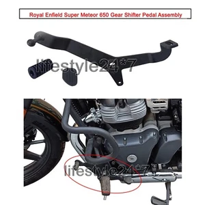 "Conjunto de pedal de cambio de engranajes Royal Enfield negro con goma" Super Meteor 650 - Imagen 1 de 6