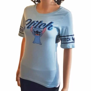 NEU MIT ETIKETT LILO & STITCH DISNEY JUNIOREN DAMEN HIMMELBLAU KURZÄRMELIGES T-SHIRT GRÖSSE XS - Bild 1 von 4
