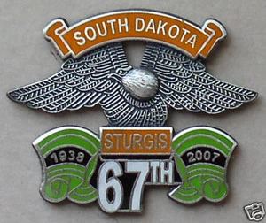 ⭐STURGIS CHAMBER SOUTH DAKOTA 67th 2007 HARLEY RALLY VEST JACKET HAT PIN - Picture 1 of 1
