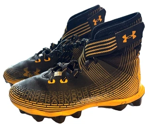 Under Armour Youth Size 6 Highlight Franchise RM Football Cleats Black Gold - Picture 1 of 7