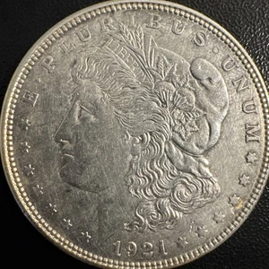 1921 D Morgan Dollar  AU ABOUT UNCIRCULATED 90% Silver $1 US Coin Collectible - Picture 1 of 3