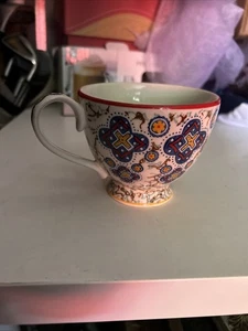 Anthropologie Elka Ayaka Footed Pedestal Coffee Mug Cup Multicolor - Picture 1 of 11