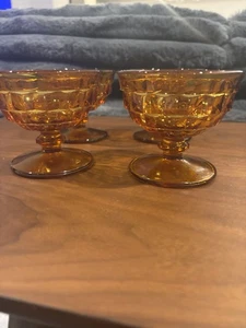 VINTAGE SET/4 BERNSTEIN INDIANA GLAS SHERBERT DESSERTBECHER MIT FUSS WHITEHALL COLONY - Bild 1 von 3