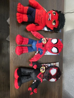 Marvel Amazing Spider-Man,  Red Hulk,  & Miles Morales Plush Talkers New Lot 3 - Image 1 of 4