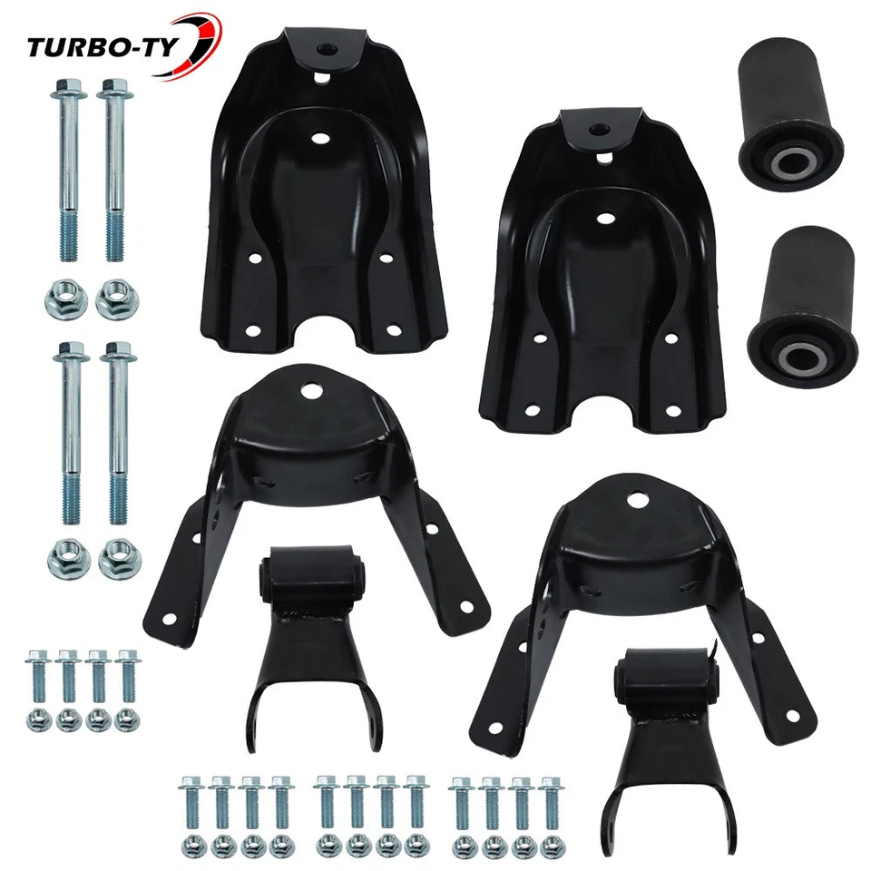 Kit de reparación de soporte de suspensión de grillete de resorte de hoja trasera para Chevrolet C1500 1988-97 Foto 1 de 4