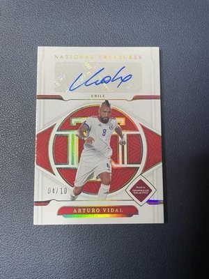 2022 Panini National Treasures World Cup Gold Arturo Vidal /10 Auto Chile - Image 1 of 4