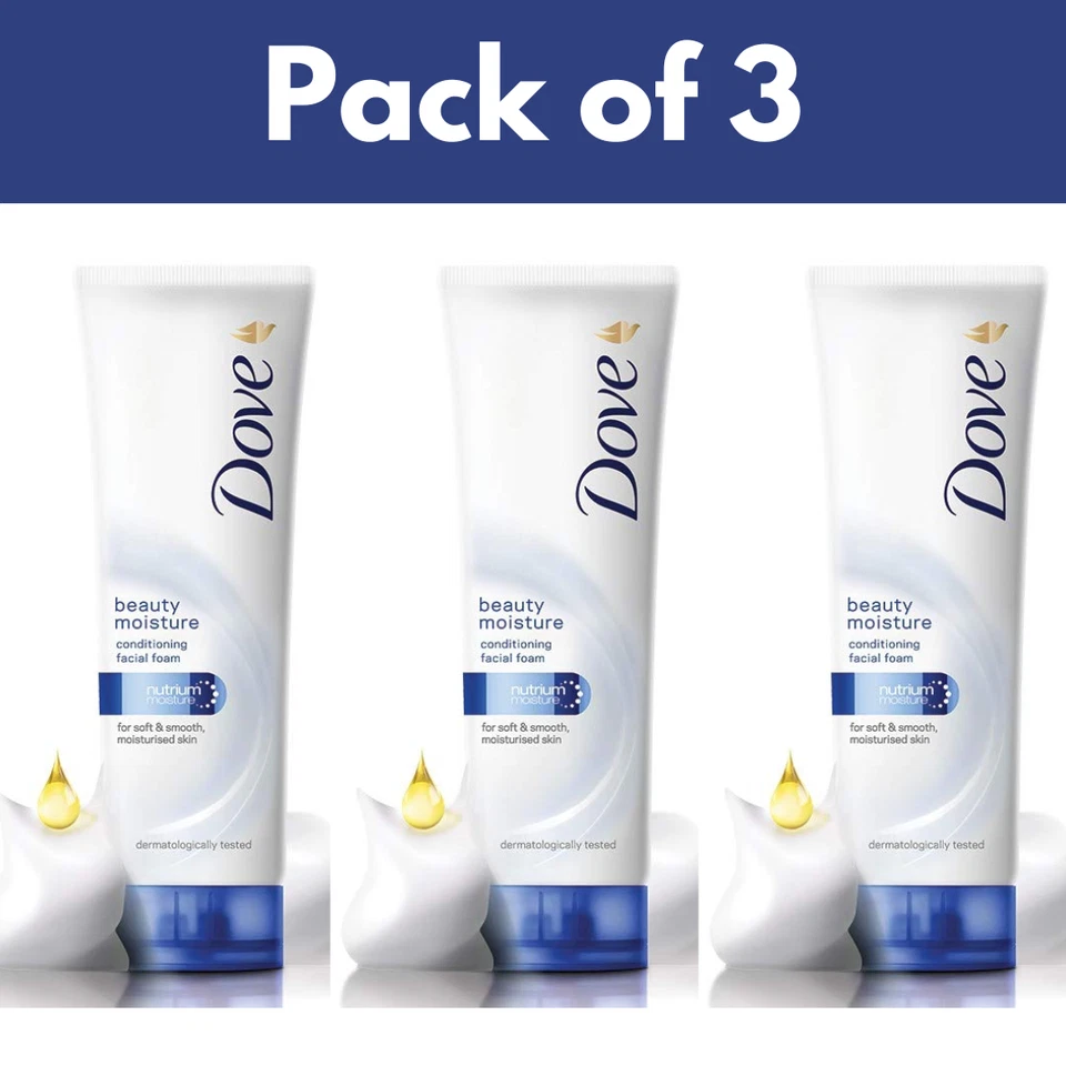 Dove Beauty Moisture Conditioning Facial Cleanser Nutrium Moisture 50ml X 3 - Image 1 of 4
