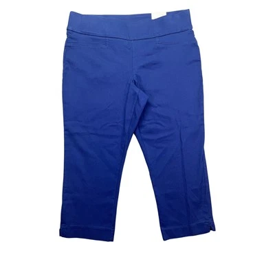 Pantalones capri St John's Bay tiro medio ajustados al tobillo azul pequeño talla 10P se adapta a 30" nuevos con etiquetas Foto 1 de 4